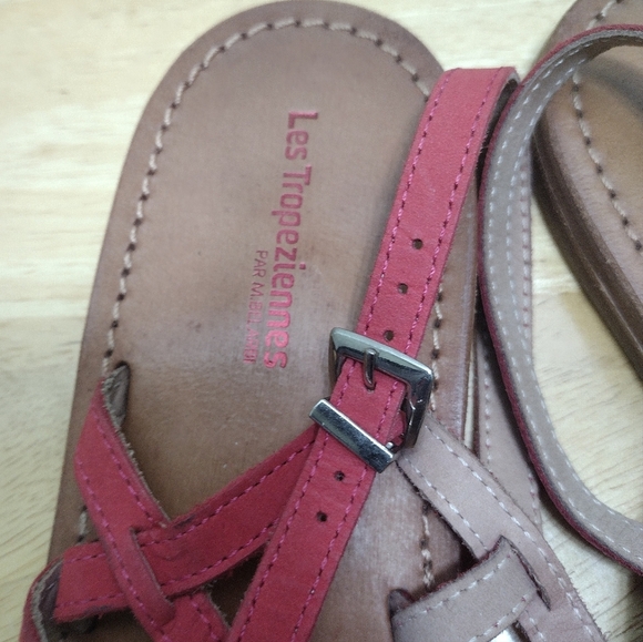 Amazon.com | Les Tropéziennes par M. Belarbi Women Les Tropeziennes Par M Belarbi Sandals Red Leather  Size 41 US 9